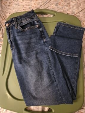 Judy Blue Indigo Boyfriend Jeans with Gold Stitching